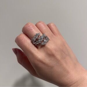 NWT Silver Diamond Cocktail Ring